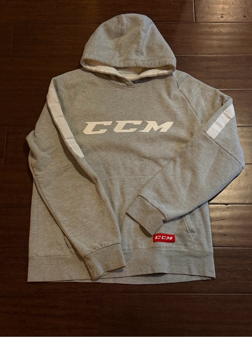 CCM Light Gray Hoodie with White Accents